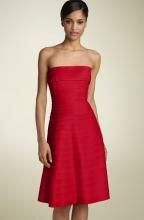 picture of red dress Adrianna Papell Strapless Laser Cut Satin.jpg 