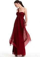 Dark red One Shoulder Silk Chiffon Draped Gown by Allen Schwartz.JPG 