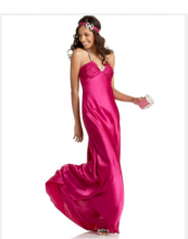 Bright pink Rhinestone Gown by Morgan & Company.PNG